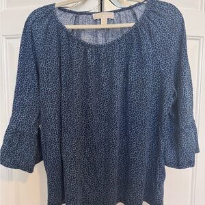 Michael Kors Navy Patterned Blouse